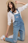 POL Front Chest Zipper Slim Leg Denim Overalls Overalls Trendsi Denim S 