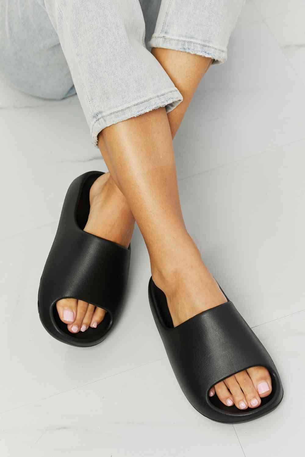 NOOK JOI In My Comfort Zone Slides in Black Slides Trendsi Black 6 