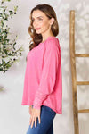 Zenana Round Neck Long Sleeve Top Top Trendsi   