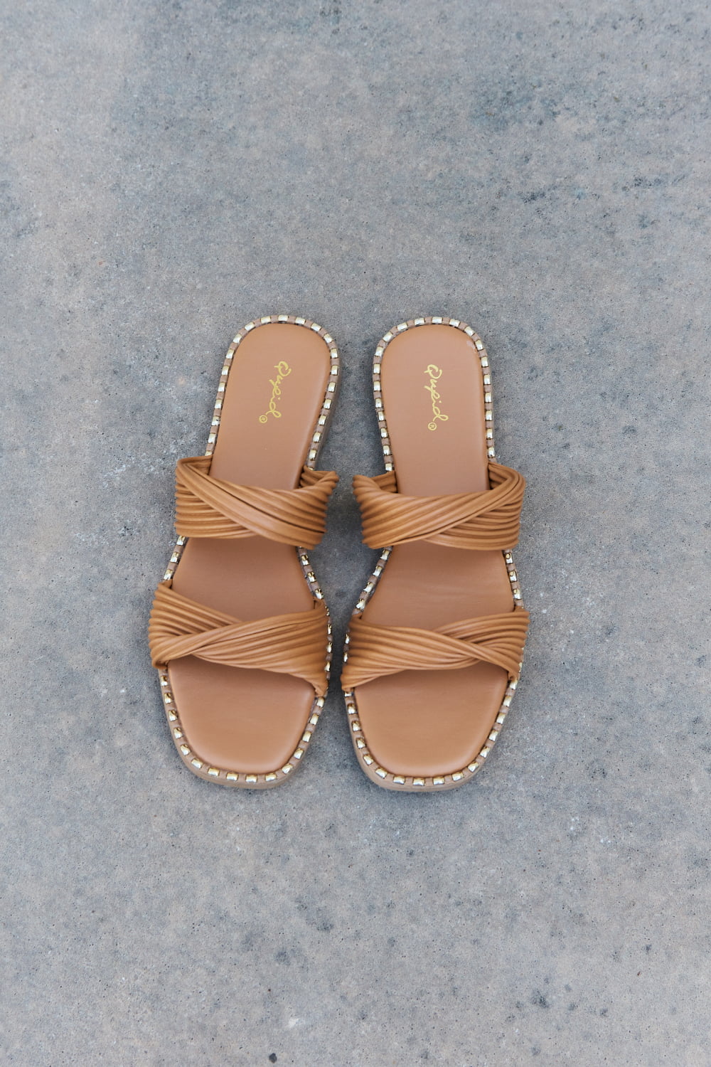 Qupid Summertime Fine Double Strap Twist Sandals - NeoKira Unlimited