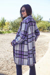 Double Take Full Size Plaid Button Up Lapel Collar Coat Coat Trendsi   