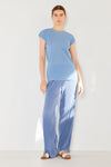 Marina West Swim Rib Pleated Elastic-Waist Wide Leg Pants Pants Trendsi   