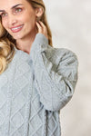 BiBi Cable Knit Round Neck Sweater Sweater Trendsi   