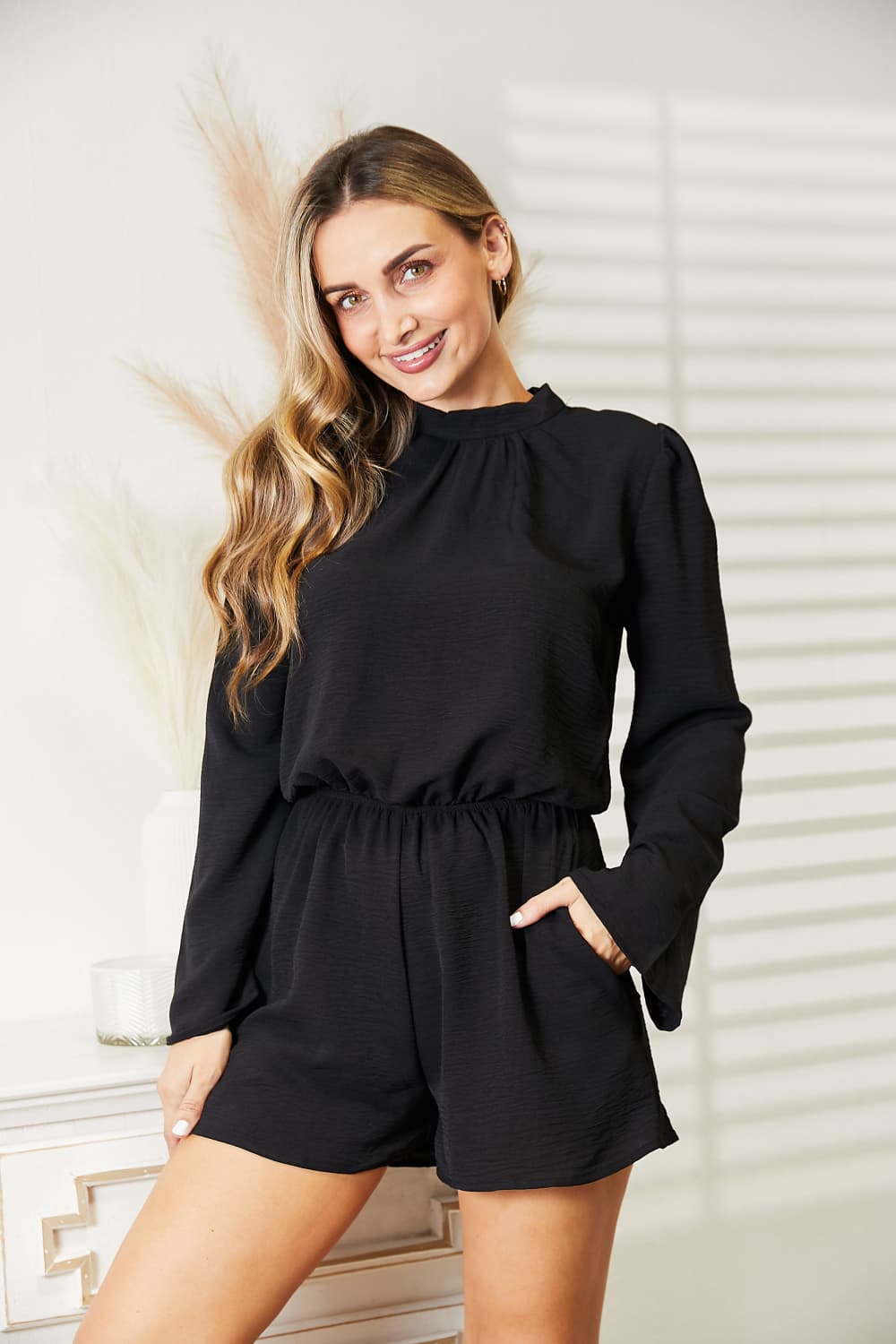 Culture Code Full Size Open Back Romper with Pockets - NeoKira Unlimited