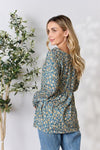 Heimish Full Size Floral Half Button Long Sleeve Blouse Blouse Trendsi   