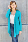 Basic Bae Full Size Open Front Long Sleeve Cardigan Cardigan Trendsi Sky Blue S 