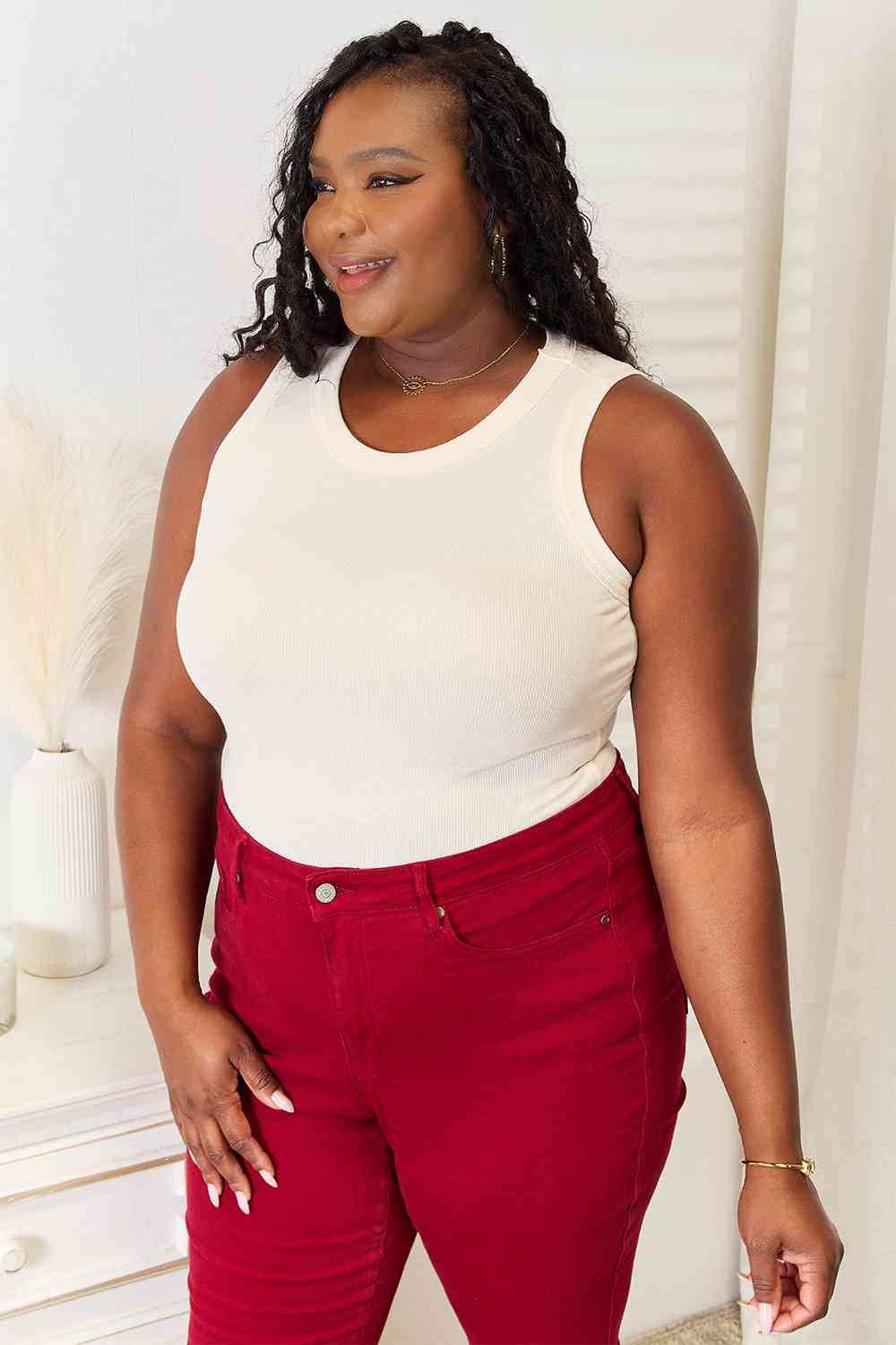 Basic Bae Full Size Round Neck Tank - NeoKira Unlimited