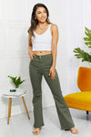 Zenana Clementine Full Size High-Rise Bootcut Jeans in Olive Pants Trendsi   