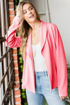 Heimish Open Front Long Sleeve Blazer Blazer Trendsi NEONPINK S 