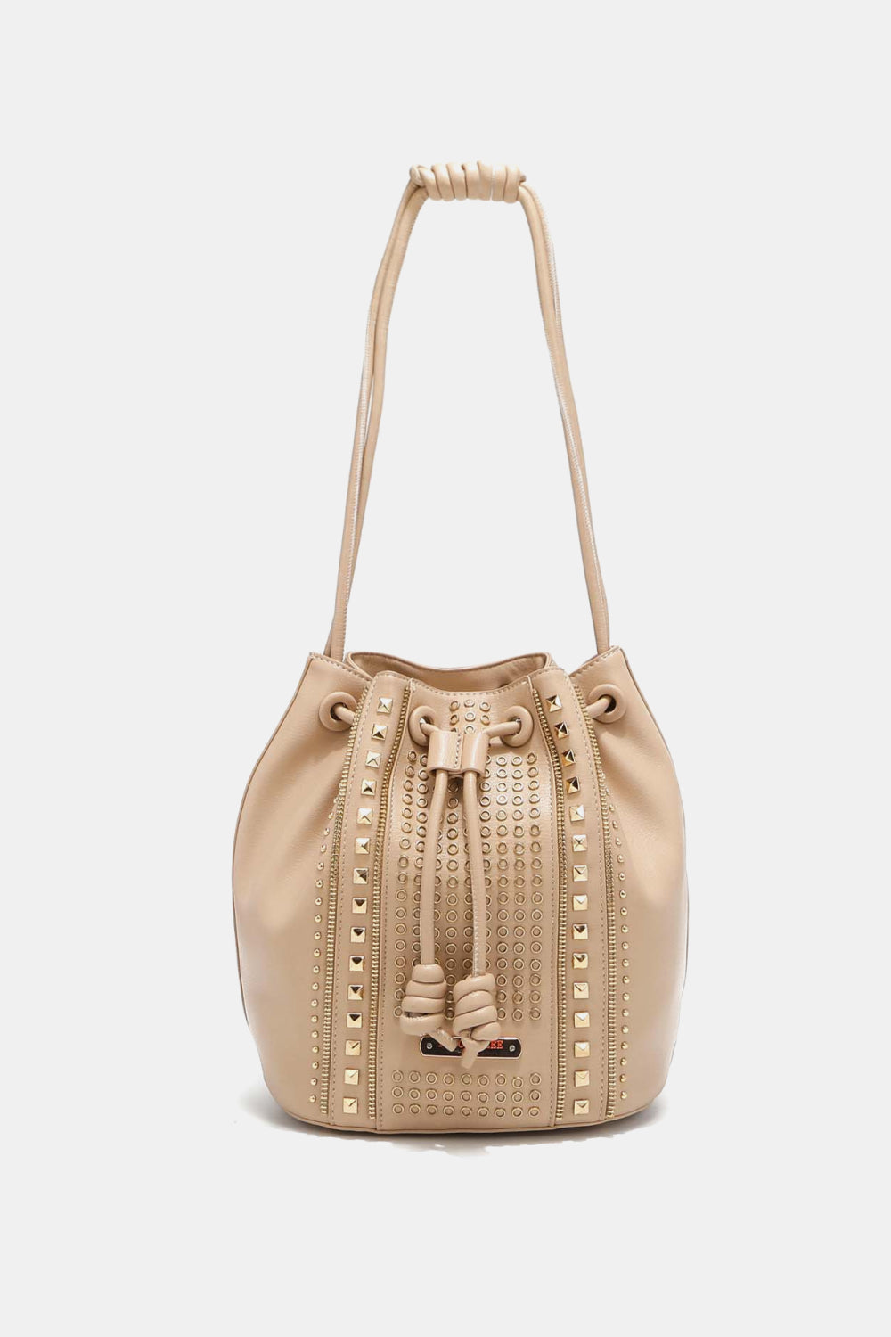 Nicole Lee USA Amy Studded Bucket Bag Handbag Trendsi Beige One Size 