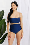 Marina West Swim Wave Break Contrast Trim One-Piece Swimsuit Trendsi   