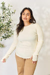 Culture Code Full Size Ribbed Round Neck Long Sleeve Top Top Trendsi   