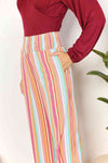 Double Take Striped Smocked Waist Pants with Pockets Pants Trendsi   