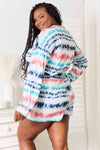 Double Take Tie-Dye Dropped Shoulder Lounge Set Loungewear Trendsi   