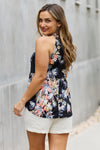 Be Stage Full Size Floral Halter Top in Black Top Trendsi   