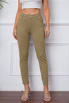 Stretchy Stitch Pants by Basic Bae Pants Trendsi Khaki S 