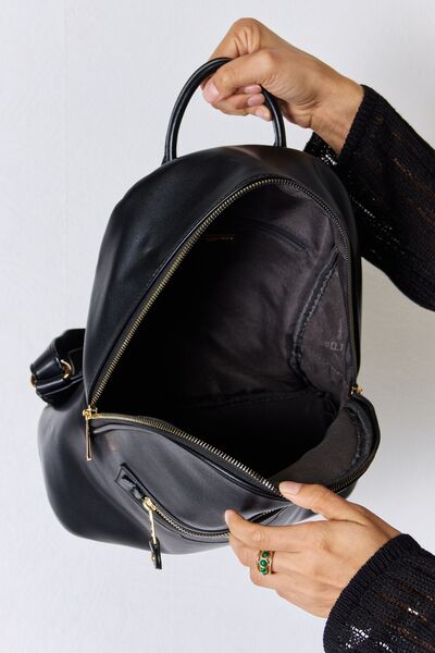 David Jones PU Leather Backpack Backpack Trendsi   