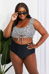 Marina West Swim Sanibel Crop Swim Top and Ruched Bottoms Set in Black Bikini Trendsi Cream/Black S 