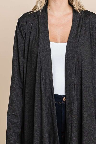 Culture Code Open Front Longline Cover Up with Pockets Cardigan Trendsi   