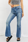 RISEN Full Size Iris High Waisted Flare Jeans Jeans Trendsi Medium 1(25) 