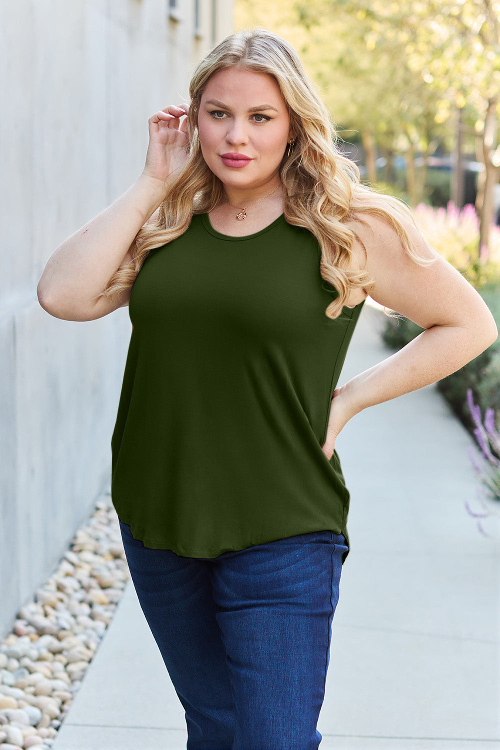 Basic Bae Full Size Round Neck Tank - NeoKira Unlimited