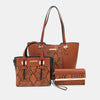 Nicole Lee USA 3-Piece Snake Print Handbag Set Handbag Set Trendsi BROWN One Size 